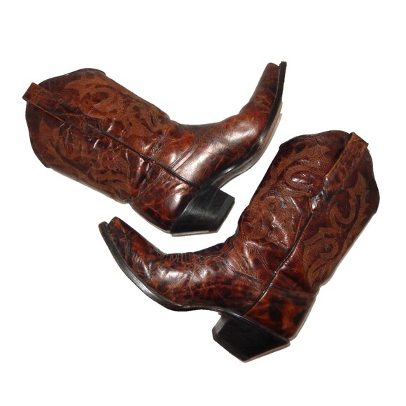 Corral Vegas Marble Western Cowboy Boots Women's 7.5 M Leather Brown Snip Toe - Picture 5 of 8